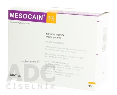 MESOCAIN 1 % sol inj (amp. skl.) 10x10 ml (100 ml)