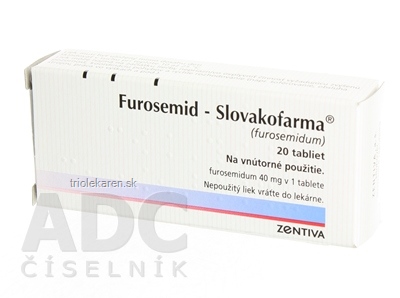 Furosemid-Slovakofarma tbl 40 mg (blis.PVC/Al) 1x20 ks