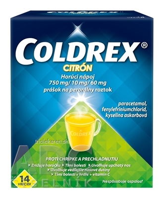 COLDREX HORÚCI NÁPOJ CITRÓN plo por 5 g (vre.papier/PE/Al/EMAA) 1x14 ks