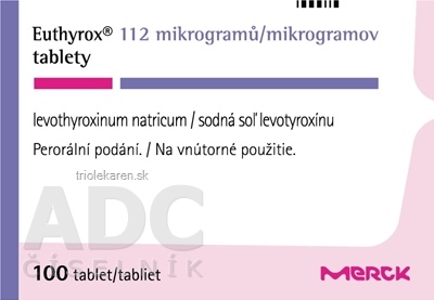 Euthyrox 112 mikrogramov tbl (blis.PVC/Al) 1x100 ks