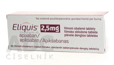 Eliquis 2,5 mg tbl flm (blis.PVC/PVDC/Al) 1x60 ks