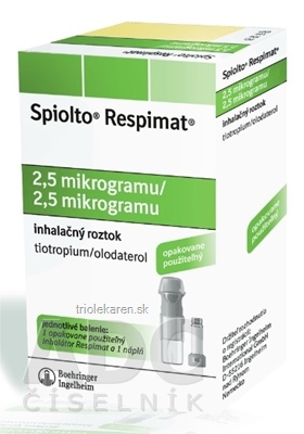 Spiolto Respimat 2,5 /2,5 mikrogramov Inhalačný roztok 60 vstrekov + inhalátor 1 ks 1 set