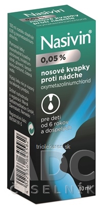 NASIVIN 0,05 % int nas (fľaša sklenená, hnedá s kvapkadlom) 1x10 ml