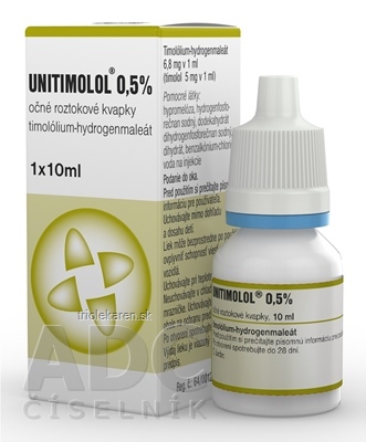 UNITIMOLOL 0,5 % int opo (fľa.PE) 1x10 ml