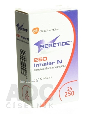 SERETIDE 250 INHALER N sus inh 25/250 µg (nád.tlak.Al) 1x120 dávok