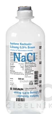 Chlorid sodný B. Braun 0,9 % infúzny roztok sol inf (fľ.PE) 10x500 ml