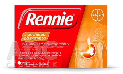 Rennie s príchuťou pomaranča 
680 mg/80 mg tbl mnd (blis.PVC/Al) 1x48 ks