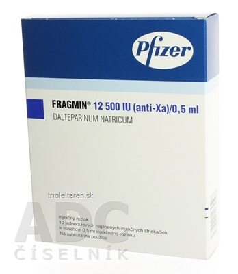 FRAGMIN 12500 IU (anti-Xa)/0,5 ml sol inj (striek.inj.napl.jednor.) 10x0,5 ml