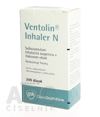 Ventolin Inhaler N sus inh 100 µg/1 dávka (obal Al tlak.) 1x200 dos