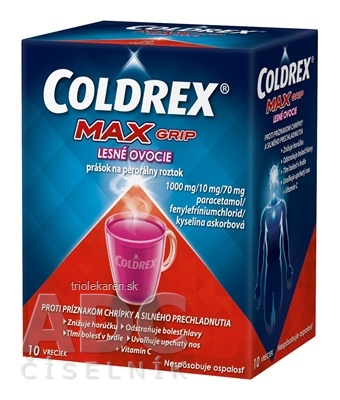 COLDREX MAXGRIP LESNÉ OVOCIE plo por 7,6 g (vre.papier/PE/Al/SURLYN) 1x10 ks