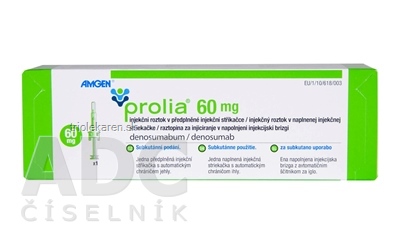 Prolia 60 mg sol inj (striek.inj.napl.skl.+chránič ihly v blistri) 1x1 ml