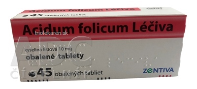 Acidum folicum Léčiva tbl obd 10 mg (blis. PVC/Al) 1x45 ks