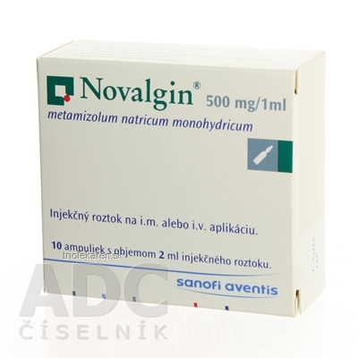 Novalgin 500 mg/ml sol inj 1000 mg 10x2 ml