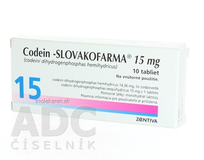 Codein-SLOVAKOFARMA 15 mg tbl 15 mg (blis.PVC/Al) 1x10 ks