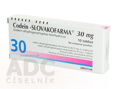 Codein-SLOVAKOFARMA 30 mg tbl 30 mg (blis.PVC/Al) 1x10 ks