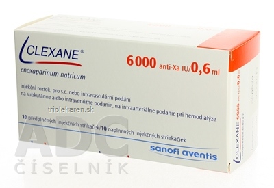 CLEXANE 6000 IU (60 mg)/0,6 ml sol inj (striek.inj.) s bezp.systémom (E) 10x0,6 ml