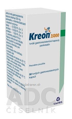 Kreon 25 000 cps end 300 mg (fľ.HDPE) 1x50 ks