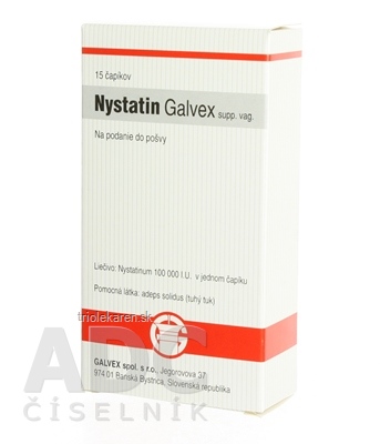 Nystatin Galvex supp. vag. sup vag (strip PVC/PVDC/PE) 1x15 ks