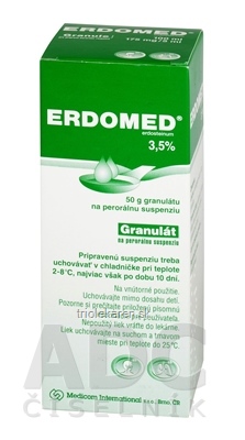 ERDOMED 3,5 % plu por (fľ.skl.jantárová) na prípravu 100 ml perorálnej suspenzie, 1x50 g