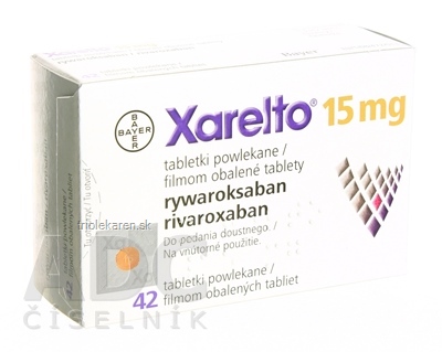 Xarelto 15 mg filmom obalené tablety tbl flm (blis.PP/Al) 1x42 ks