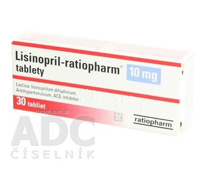 Lisinopril-ratiopharm 10 mg tbl (blis.) 1x30 ks