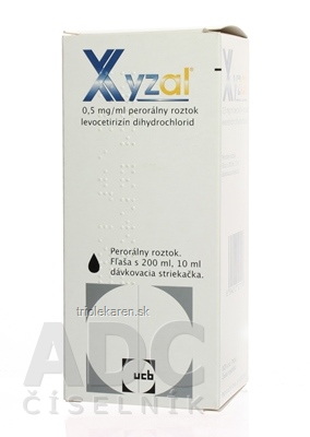 XYZAL 5 mg/10 ml perorálny roztok sol por (fľ.skl.jantárová+10ml kalibr.str.) 1x200 ml