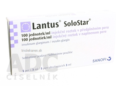 Lantus sol inj (skl. náplň v pere pre SoloStar) 5x3 ml (15 ml)