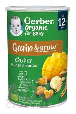 Gerber Organic CHRUMKY Kukurično-ovsené s mangom a banánom (od ukonč. 12. mesiaca) 1x35 g