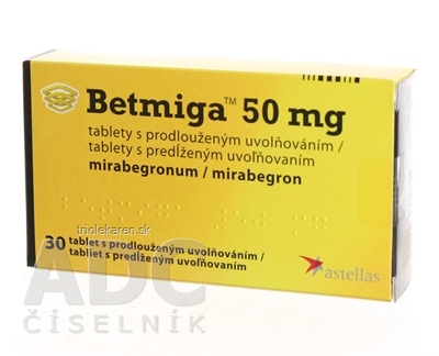 Betmiga 50 mg tablety s predĺženým uvoľňovaním tbl plg (blis.Al/Al) 1x30 ks