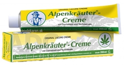 Apothhekers-Cosmetic Alpenkräuter bylinkový krém s konopným olejom 200 ml