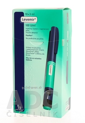 Levemir FlexPen 100 jednotiek/ml Injekčný roztok 300 U 10 x 3 ml