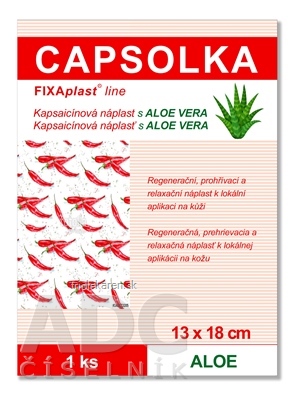 CAPSOLKA hrejivá kapsaicínová náplasť s ALOE VERA 13 x 18 cm, 1x1 ks