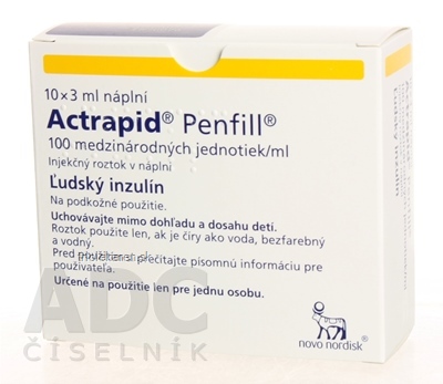 ACTRAPID PENFILL 100 IU/ ML sol inj (3,5 mg/ ml) 300 IU (skl.náplň) 10x3 ml