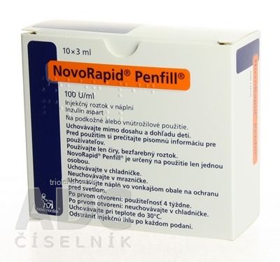 NovoRapid Penfill sol inj 300 U (skl.náplň) 10x3 ml