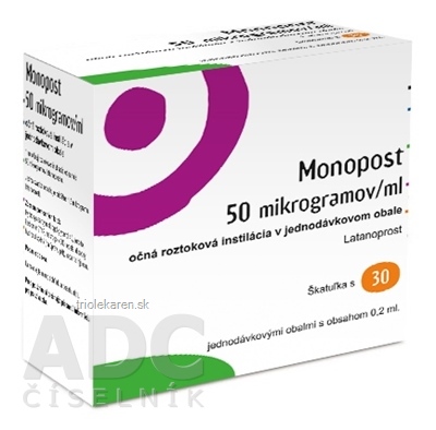 MONOPOST 50 mikrogramov/ml int osd (6x5 ks) 30x0,2 ml