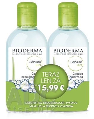 BIODERMA Sébium H2O FESTIVAL micelárna pleťová voda na mastnú a zmiešanú pleť 2 x 250 ml