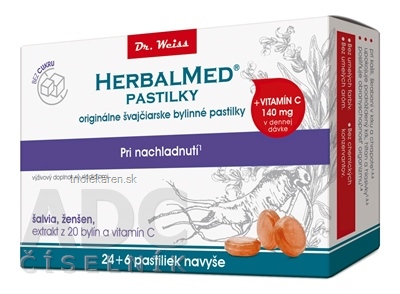 Dr.Weiss HERBALMED PASTILKY pri nachladnutí bez cukru pastilky 30 ks