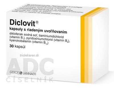 Diclovit cps mod 50 mg/50 mg/50 mg/0,25 mg (blis.PVC/PE/PVDC/Al) 1x30 ks