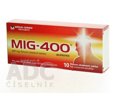 MIG-400 tbl flm 400 mg (blis.PVC/Al fólia potiahnutá papierom) 1x10 ks