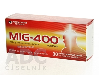 MIG-400 tbl flm 400 mg (blis.PVC/Al fólia potiahnutá papierom) 1x30 ks