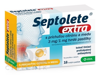 Septolete extra citrón a med pas ord 3 mg/1 mg (blis.PVC/PE/PVDC//Al) 1x16 ks