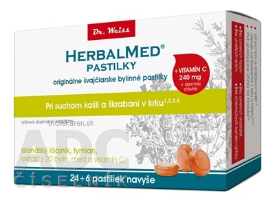 Dr.Weiss HERBALMED PASTILKY pre odkašliavanie pastilky 30 ks