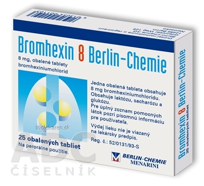 Bromhexin 8 Berlin-Chemie tbl obd 8 mg (blis.PVC/Al) 1x25 ks