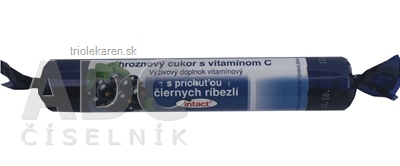 INTACT HROZNOVÝ CUKOR s vitamínom C s príchuťou čiernych ríbezlí (pastilky v rolke) 1x40g