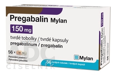 Pregabalin Mylan 150 mg tvrdé kapsuly cps dur 150 mg (blis.PVC/PVDC/Al) 1x56 ks