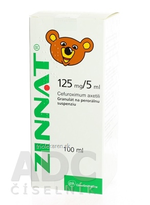 ZINNAT 125 mg/5 ml gru por (liek.skl.tmavá) 1x100 ml