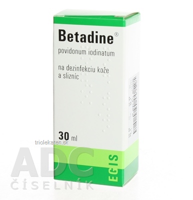 Betadine dezinfekčný roztok 100 mg/ml sol der (fľ.plast.) 1x30 ml