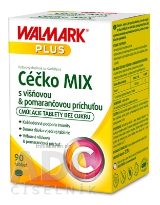 WALMARK Céčko MIX tbl vitamín C 100 mg (pomaranč+višňa) 1x90 ks