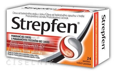 Strepfen s pomarančovou príchuťou bez cukru pas ord 8,75 mg (blis.PVC/PVDC/Al) 1x24 ks