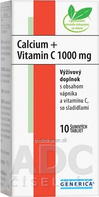 GENERICA Calcium + Vitamin C 1000 mg tbl eff 1x10 ks